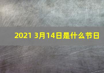 2021 3月14日是什么节日